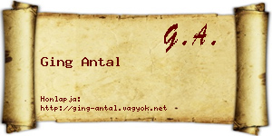 Ging Antal névjegykártya